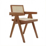 S&ouml;&ouml;gilaud - Divit - Rotang ja puit - Istme k&otilde;rgus 47 cm - K&auml;etugedega valge