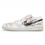 Jordan Air Jordan 1 Abrasion Resistant Abrasion Resistant Low top Vintage Basketball Shoes Unisex Black White HJ5999-400(Teamfour-) 36