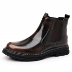 T&auml;navastiil Chelsea saapad Mood Meeste pealelibistatavad vabaajajalatsid Mugav PU nahk Meeste pahkluusaapad Vaba aeg Jalutusk&auml;ik Riietus Jalatsid 38 pruun