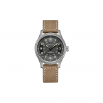 Hamilton Khaki Field Series Automaatne Mehaaniline Liikumine Kerge Praktiline Kell 42mm Must Tihvt Titaanist Korpus Nahkrihm H70545550 Regular Watch Box,Black Dial