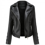 Naiste kunstnahast as&uuml;mmeetriline k&auml;rbitud jope, lukuga &uuml;les, PU Moto Biker l&uuml;hike mantel &otilde;huke v&auml;lisriided vintage n&ouml;&ouml;ridega Crop Racer mootorratta pommitaja s&uuml;gis kevad uus S