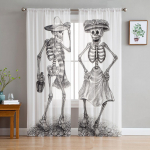 Koljuluustik M&uuml;tsipudel Valge t&uuml;ll L&auml;bipaistva akna kardinad elutuppa Magamistoa Moodsad Voile Organza kardinad kardinad W135 x H137cm x1
