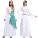 Naise Kreeka Aphrodite N&uuml;mfi Halloweeni Cosplay Kost&uuml;&uuml;m L&auml;ikiv Kellapikkade Varrukatega Maxi R&uuml;&uuml; Kleit Kirikukoori Palver&uuml;&uuml; XXL taevasinine v&auml;rv