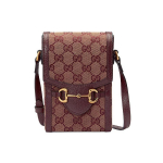Gucci Horsebit 1955 Mini Crossbody kott, Beež Burgundia GG Supreme l&otilde;uend, Unisex Igap&auml;evane reisimine Telefonikott K&auml;ekott 625615-F6B3G-9865 Basic Set (Bag+Dust Bag)