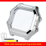 AE1200 Korpus roostevabast terasest raam rihm Casio G-Shock 3299 AE-1200WH AE-1300 jaoks Muudetud metallist randmekellakorpuse peegelklaasikomplekt For AE-1200 AE1300 gray