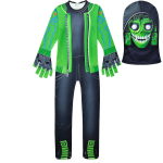 Fortnite Mezmer Hirmutav P&uuml;hade Laste Kost&uuml;&uuml;m Multikakala Boss Jumpsuit Poiste S&uuml;nnip&auml;eva T&auml;histamine Naljakad Kost&uuml;&uuml;mid Karneval Cosplay Kala Kost&uuml;&uuml;m 130cm green
