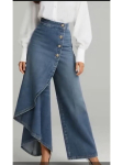 2026 Flare Faux Denim Skinny P&uuml;ksid - &Uuml;hev&auml;rvilised, Vabaaja N&ouml;&ouml;pidega 2XL tumesinine v&auml;rv