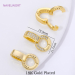 1/2 tk 18K kullatud messingist ripatsi kinnitus, Ehete kinnitused, Tsirkoonidega ripatsite &uuml;hendusklambrid, DIY kaelakee tarvikud 1 piece beige