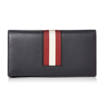 Bally Baliro Klassikaline Sinine ja Valge Triibuline Nahast Rahakott Meeste rahakott Must Punane 6231961 Basic Set (Bag+Dust Bag)