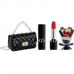 DIOR Parf&uuml;&uuml;m #999 3,5g sametine pidulik &uuml;likond + pruudikimp roosidest + p&auml;rlitega k&auml;ekott sinine