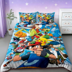 Pikachu tekikatted Pokemon Laste Multikas Voodipesu komplekt Tekikate &Uuml;heinimesevoodi T&auml;ism&otilde;&otilde;dus Magamistoa Voodi Kaunistus Teismelistele Parimad Kingitused mugav 135x200cm