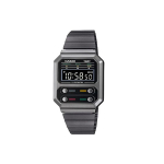 Casio Vintage Series Kvartsmehhanismiga Roostevabast terasest rihmaga K&auml;ekell Hall sihver Naiste kellad A100WEGG-1A Gray Watch Case