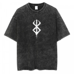 Anime Berserk Logo Graafiline Tr&uuml;kitud T-s&auml;rk Meestele Naistele Vintage Manga T-s&auml;rgid Pesitud Puuvillane T-s&auml;rk Harajuku Meeste &Uuml;legabariidiline T-s&auml;rk S