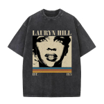 Pestud Vintage Lauryn Hill Everything Is Everything Maailm Sinu T-s&auml;rk Mehed Naised Hip Hop &Uuml;legabariidilised T-s&auml;rgid Unisex Streetwear S black
