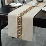 Lauar&auml;tik, Hiina stiilis puuvillane linane žakaariga lauar&auml;tikud tutikestega, Veekindel &otilde;likindel dekoratiivne laualipp Kodu Hotell (as the picture,33x80cmTable Runner) white