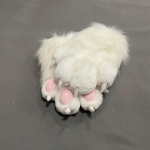 Kunstkarvast Pehme Karvane Kassik&uuml;&uuml;nisega Kindad Fursuit Loom Rebane K&auml;pad Labakindad Halloweeni Cosplay Kost&uuml;&uuml;mi Tarvikud T&auml;iskasvanutele One Size valge