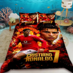 Tekikott Ronaldo Iidol Jalgpallit&auml;ht 3D-tr&uuml;kiga Tekikate Teismelistele Lastele Poistele T&uuml;drukutele Pehme Voodikate T&otilde;mblukuga EU Single 135x200cm