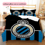 Club Brugge KV Mustriga Voodipesu Tekikott Komplekt Kodu Kaunistus Kingitus (1 * tekikott + 2 * padjap&uuml;&uuml;ri ilma s&uuml;damikuta) 135x200cm