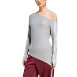 Adidas Originals &uuml;he&otilde;laline as&uuml;mmeetriline figuuri j&auml;rgiv triibuline pikkade varrukatega T-s&auml;rk naistele tops LE8311 M white