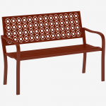 V&auml;lipink, Aiapink terasest, Avadega seljatugi, K&auml;etoed, 2 inimesele, Punane 127 x 63 x 85 cm punane