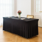Ristk&uuml;likukujuline veniv lauakate meduusidega servakleidiga &ndash; Ideaalne pulmadeks, bankettideks ja hotellideks. 8FT (244*76*76cm) must