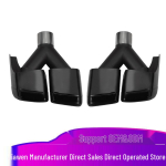 Mercedes W204-W212 C63-E63 Titaanmust Neljakordne Tagap&uuml;tt Y-t&uuml;&uuml;pi V&auml;ljalasketoru Uuendus Modified Exhaust Pipe black