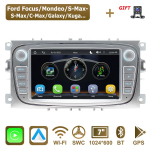 Autoraadio 2-DIN, 7 tolli, Ford Focus Mondeo C-MAX S-MAX Galaxy II Kuga jaoks, Android Auto, Carplay, Multimeediam&auml;ngija