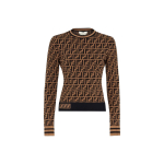 FENDI monogrammiga pikkade varrukatega kampsun FZY703A5QGF118W 42-No Original Gift Bag Or Gift Box pruun