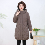 Naiste talvised parkad polsterdatud jakk paks udusulega polsterdatud jakk vintage kapuutsiga puuvillane mantel naiste keskmise pikkusega jakid XL gray