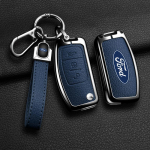 Uus tsingisulamast nahast auto 3 nupuga puldikaane kest sobib Ford Fiesta Focus MK2 Mondeo Kuga Galaxy C-Max S-Max black