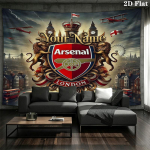 Arsenal F Kohandatud Nimega Seinakate Esteetiline Seinale Riputatav Tr&uuml;kitud Kangast Tekk Dekoratiivsed Seinavaibad Magamistuppa Elutuppa Kodu Dekoor 180cm x 230cm
