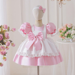 Imsamaa Alice'i Teenrit&uuml;drukud Printsessit&uuml;drukute Kleit Lolita Alice'i Multikakujuline Vibu Pulmapidu S&uuml;nnip&auml;ev Ballikleit T&uuml;druk Halloweeni Kost&uuml;&uuml;m 6-9M (70cm) roosa