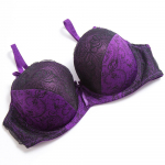 Pitsist rinnahoidjad Naistele Suures suuruses rinnahoidja print Floral Plunge Bralette Sexy Lingerie Underwire rinnahoidja BH 42DD lilla
