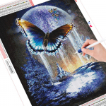 Teemantmaali liblikas kodukaunistus T&auml;ispuuritud &uuml;mmargune tikand Rhinestone pilt K&auml;sit&ouml;&ouml; 20X30CM