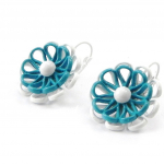 NOA [I4798] - Dormeuses Cr&eacute;ateur 'Marguerite' turquoise blanc