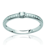 Bague Argent 'Scarlett' blanc argent&eacute; - 3 mm 50 valge
