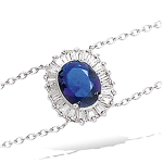 Les Tr&eacute;sors De Lily [K6622] - Bracelet Argent 'Sissi' saphir argent&eacute; (rhodi&eacute;) - 12x10 mm sinine