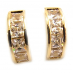 Les Tr&eacute;sors De Lily [L4323] - Cr&eacute;oles Plaqu&eacute; Or 'D&eacute;esse' blanc dor&eacute; - 10x4 mm kuld