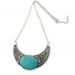 Les Tr&eacute;sors De Lily [N0957] - Collier Cr&eacute;ateur 'Kilimanjaro' turquoise t&uuml;rkiissinine