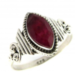 Bague Argent 'Heaven' rouge - 12x5 mm 56 Heleroosa