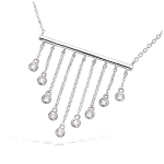 Les Tr&eacute;sors De Lily [Q4066] - h&otilde;bedane kaelakee 'Sissi' h&otilde;bevalge (roodiumiga kaetud) - 33x32 mm valge