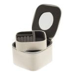 Davidti [Q9922] &ndash; 'Zip'n go' satiinbeež lukuga ehtekarp - 14x14x9. 5 cm beež