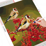 5D teemantmaal, t&auml;ispuur, &uuml;mmargune loom, teemantkunst, tikandid, linnud, kodukaunistus, saabumise kingitus 20X30CM