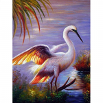 T&auml;is&uuml;mmargune teemant, 5d isetehtud teemantmaalikraana j&auml;rve &auml;&auml;res Tikand ristpiste 20X30CM