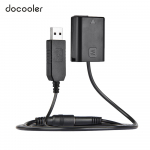 Docooler NP-FW50 n&auml;iv aku + alalisvoolu toitepank (5V 2A) USB-adapteri kaabli vahetus AC-PW20 jaoks must