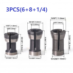 6/ 6,35/ 8 mm varre ruuteri otsaku pikenduspadruni padrun varda trimmimise vormimismasin