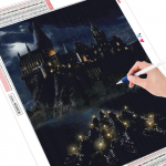 5D DIY teemantmaalide lossi k&auml;sit&ouml;&ouml;komplekt, mosaiik t&auml;istikandid maastikupilt kivist k&auml;sitsi valmistatud kingitus Full Round (20X30CM)