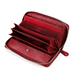 Uus ehtsast nahast rahakott meestele ja naistele RFID orelikaardihoidja t&uuml;drukutele vabaaja mitme kaardiga rahakott punane