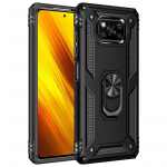 Xiaomi Pocophone Poco X3 NFC &uuml;mbrise jaoks, p&otilde;rutuskindel soomusaluse hoidja autor&otilde;nga telefoni&uuml;mbris Mi Poco X3 Pro jaoks, tagakaas For Poco X3 Pro must