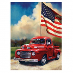 5D DIY Teemantmaal Riigilipp Ristpistes Mosaiik Teemanttikandid Roos T&auml;is&uuml;mmargune/ruudukujuline puur Kodukaunistus Round 20x30cm